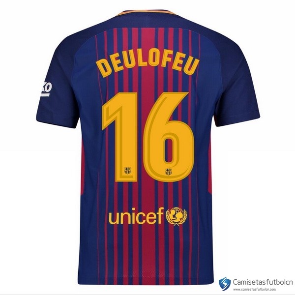 Camiseta Barcelona Primera equipo Deulofeu 2017-18